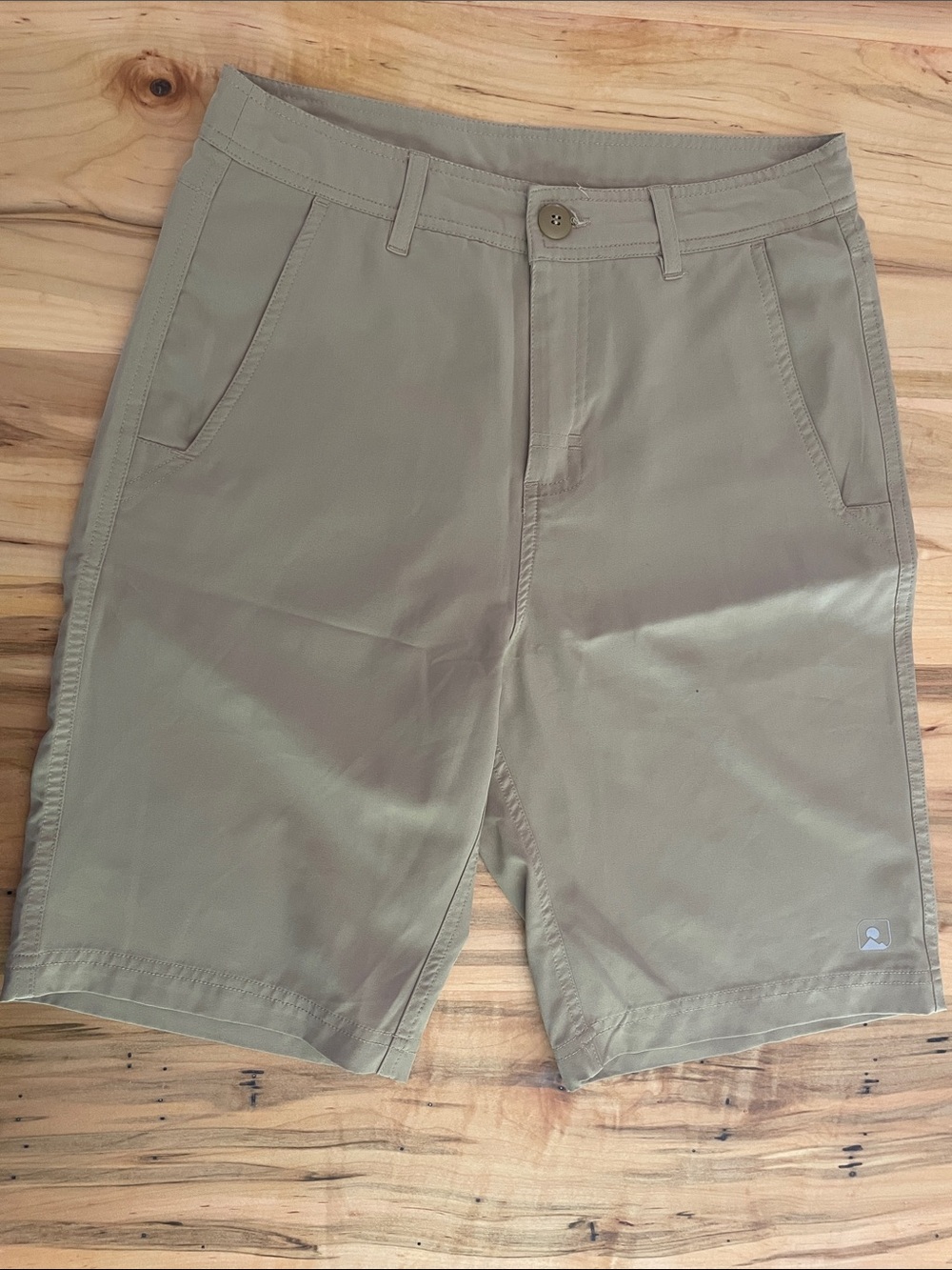 Men's Flat Front Olive Shorts with Clean Finish